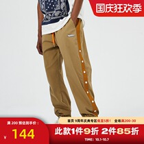 ZONOS new sports breasted pants bunched feet mens casual simple joker trend drawstring lace elastic trousers