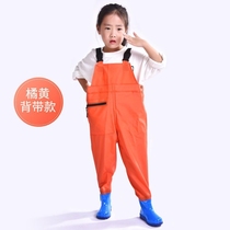 Childrens conjoined water pants childrens beach waterproof kindergarten rain pants rain shoes catch fish and catch fish clothes