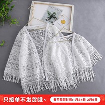 Girls sunscreen shawl summer lace cardigan parent 2021 new tide beach Joker small coat mother and woman