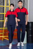 Work clothes mens 4S stores summer short sleeves workwear pants T-shirt suit car repair factory workshop labor conserved custom