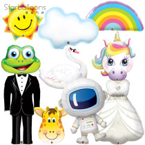 Animal rainbow sun clouds wedding wedding room birthday aluminum foil balloon American pioneer imported decoration layout