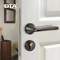 Zinc alloy door lock Magnetic lock tongue Simple door lock chamber indoor handle lock Nordic space Gray silent split lock