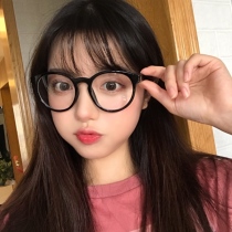 Glasses frame female net red black thick frame glasses Black frame makeup artifact Large face is thin with a degree can be equipped with myopia