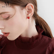 Little Red Love New Year earrings 2021 New Tide earrings female Korean temperament Net red earrings heart earrings