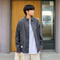 les handsome T small sub XS code American retro denim jacket man gush water washed warm denim shirt jacket spring