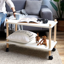 Multilayer movable corner several headboard small table Home living room minimalist modern sofa edge a few cart solid wood tea table