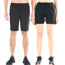 Exit outdoor summer couple quick-drying pants mens and womens five-point shorts light and breathable running sports fast-drying shorts