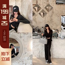 Mrs. Qian Sydney custom small man suit female short V-neck jacket wide legs long pants age reduction two-piece set