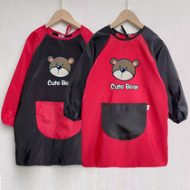 Summer Childrens thin section Anti-Dirty Apron Long Sleeve Hood Coat Drawing Fine Art Kindergarten Eating Walled Pocket Custom Print Logo