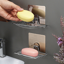  Punch-free bathroom soap rack large soap box powerful suction cup wall-mounted soap box single-layer drain soap box