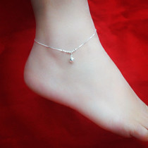 Small bell silver Doudou beads 925 sterling silver anklet female Korean version of wild simple Japanese and Korean student accessories small and fresh