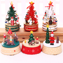 Christmas Tree Music Box Christmas Decorations Woody Carousel Eight-soundbox Christmas Gifts Children Small Gifts