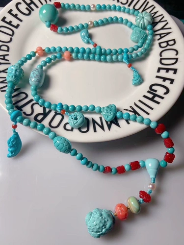 Бирюзовая природная руда, бусины, подвеска, аксессуар, браслет, четки из круглых бусин, провинция Хубэй