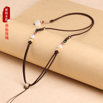 Jade drop rope handmade necklace womens high-end Hetian Jade rope Jade beeswax chain temperament women lanyard