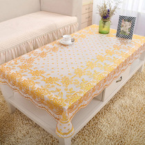  PVC coffee table mat bronzing European-style tablecloth rectangular leave-in high temperature resistant anti-scalding plastic waterproof and oil-proof table cloth