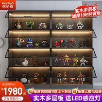 Hand-run model display cabinet glass door solid wood Lego statue display case containing storage custom-made hydraulic bookcase