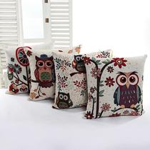 hot retro vintage owl linen pillow case cover cushion covers