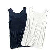 Mens vest Mens white knitted breathable slim foreign trade Mulberry silk tight pure silk base summer T-shirt