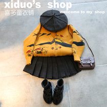 Do not return do not change brand childrens clothing 2018 autumn and winter new womens childrens clothing childrens fun illustration graffiti thick knitting