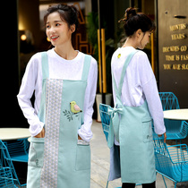 Mandi Er apron Female fashion Korean version of cute Japanese designer Cafe baking kitchen apron new