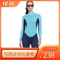 Shabart 3MM neoprene diving suit women warm winter swimming long sleeve one-piece swimsuit padded jellyfish suit snorkeling