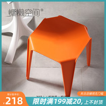 Household small stool net red square stool creative Nordic plastic low stool ins fashion makeup stool Simple modern chair