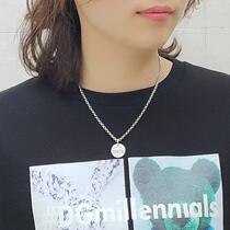 New Korean necklace 925 pure silver comeback ancient round plate Thai silver 100 hitch a male and female neutral minimalist lock bone chain couple