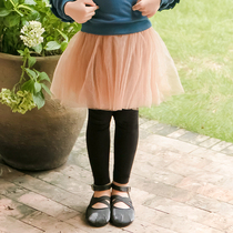 Boat mouse children culottes spring and autumn high waist outside wearing mesh pants skirt girls leggings fake two little girl pants