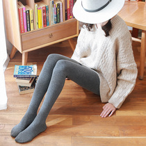 Fleece long johns womens cotton trousers step on the feet all-in-one trousers autumn and winter new leggings slim fit ladies warm rompers