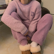Japanese Gelatos Home Conserved Lady Autumn Winter 2021 New Soft Cotton Thickened Warm Coral Suede Pajamas Suit