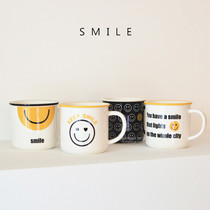 Korean cartoon smiling face ceramic Mark water cup office restaurant milk coffee cup tea ceramic cup