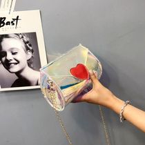 2020 new peach heart bag net red super fire shoulder bag laser transparent mini chain crossbody bag womens bag