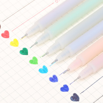 6 Color Korean stationery simple transparent frosted watercolor pen gel pen color fiber hand tent watercolor pen oil pen