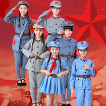 Little Red Army Costumes Childrens Clothes Childrens Clothes Suit Cotton and Linen Eighth Route Army Chorus Red Guards New Fourth Army