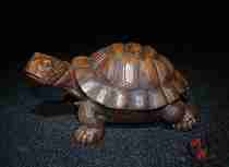 Boutique Yellow Poplar Wood Finely Carved Fine Dragon Turtle Pendulum Pieces A Solid Wood Engraving Handlebar Piece Living Room Decoration Craft Collection