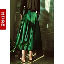 Emerald 100 pleats half skirt wave light sparkling green transforms the green for the fall of the green half the green half skirt