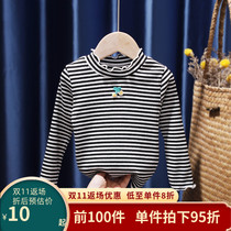 Girls Western-style striped bottoming shirt 1-6 years old baby girl small fresh and cute T-shirt girl baby autumn Korean version new