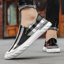 2021 New Fall Old Beijing Cloth Shoes Men Sloth Man A Foot Pedal Thin and Light Canvas Driving Casual Boomer Shoes