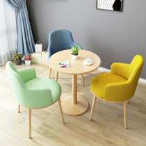 Brief Hyundai Talks Table And Chairs Combined Office Reception Shop Lounge Cafe Dining Room Table Milk Tea Shop Small Round Table