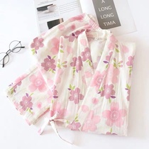 Cherry Blossom Kimono Kimono Woman Pure Cotton Yarn Spring Summer Fall 7 Minute Sleeves Thin Full Cotton Very Fairys Home Suit Suit Day Style