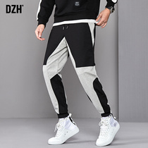 Good winter plus velvet mens pants casual pants men Korean version of the trend tie pants sports pants mens slim body pants men
