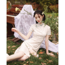 Elegant retro cheongsam 2021 new young girl little Chinese style modified dress summer