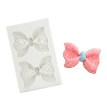 New product turning candy cake silicone mold bow dry Pace decoration Mousse chocolate baking tool Clay