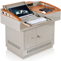 Multimedia platform tablesTeachers tablesMetal lecture desksMetal lecture stand solid wood steel classroom formulation campus