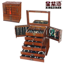 Solid wood first decorated case with lock multifunction Jewelry Containing Box Princess European-style Large Capacity Ornament Box Wedding Gift-giving