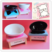 Japanese Pet Bullfighting Bowl anti-slip Lip Ceramic Dog Bowl cat Bowl Tableware Dinner Table Teddy Dogfight Table Bowl
