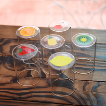 Korean style individual cup bottom fruit glass transparent glass heat-resistant water cup Milk Cup beverage cup tea cup