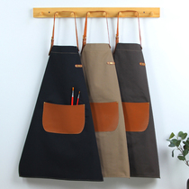 2021 New apron kitchen household overalls women cooking painting hairdressing high-end fashion waist custom LOGO