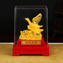 Zodiac chicken Ruisnake Yinghong velvet sand gold glaze ornaments 2021 year of the ox chicken mascot creative gift jewelry