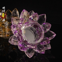 Crystal lotus lamp holder ghee lamp holder Buddha lamp Seven color lotus lamp holder oil lamp for lamp Buddhist supplies